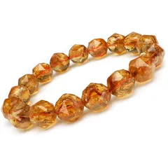 シトリン スターカット 丸玉ブレス 11mm［プレミアムカット］【1コ販売】 / 4-14 ST11BS-X