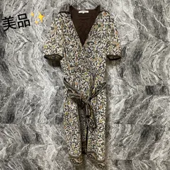 美品<!-利用不可文字-!> ポールスチュアート Paul Stuart ワンピース 半袖 レディース【6】総柄 レトロ かわいい<!-利用不可文字-!>