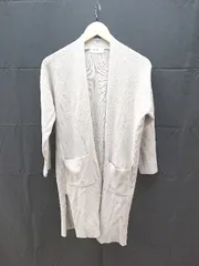 ◇ OPAQUE.CLIP ハイゲージ シンプル 長袖 ロング ニット オープン カーディガン 38サイズ グレージュ レディース E  【1303020012299】