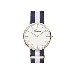 PTT AYSMG 2 PCS 男女兼用 腕時計 シンプル 薄型 2カラーマッチングナイロンキャンバスベルト ピンクゴールド【CHA-41488】