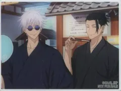 【中古】キャラカード 五条悟＆夏油傑 浴衣ver. 描き下ろしイラスト 懐玉・玉折 アクリルカード 「呪術廻戦×浅草花やしき 描き下ろしイラスト 懐玉・玉折 浴衣ver. アクリルカード」 イベント限定 BOX購入特典