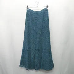 ◇ Θ nano universe ナノ ユニバース 総柄 ロング タイト スカート サイズF ブルー系 レディース E  【1410290011836】