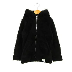 アズールバイマウジー ボアジャケット フード付き ジップアップ アウター キッズ 女の子用 110サイズ ブラック AZUL by moussy 【中古】