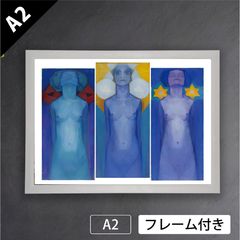 ピート・モンドリアン「進化」（1911年）　ハーグ市立美術館　キュビズム　画家　オランダ　アートポスターA2　マット紙【フレーム付】《IN》