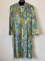 w11 新品未使用 NOLLEYS シャツワンピース シアー 花柄 七分袖 マルチカラー サイズ36
