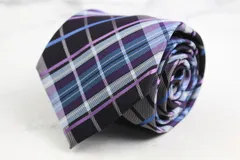 アレクサンダージュリアン ブランド ネクタイ チェック柄 ハンドメイド PO メンズ ブラック Alexander Julian 【中古】