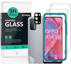 【在庫処分】Ibywind ガラスフィルム OPPO A54 5G 用強化 ガラス 保護 フィルム 2枚セット カメラレンズプロテ クター付き(金属材料) 背面保護フィルム付き 簡単装着キット付き