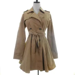 スライ SLY コート トレンチ 長袖 テーラードカラー ミドル丈 リボン コットン 無地 1 ベージュ アウター /BT