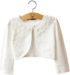 B-talk(ビートーク) KBO2 キッズ ボレロ 長袖 フォーマル きれいめ レース 女の子 シンプル ホワイト( ホワイト ( ベーシックレース ),  160)