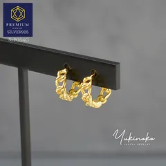 P054G　喜平デザインのキレイめピアス　シルバー925/ゴールドコーティング