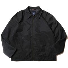 00s OLD GAPナイロンハリントンジャケット無地黒スウィングトップ短丈 