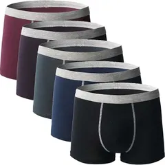 KASSAI ボクサーパンツ メンズ 下着 紳士 切替5色5枚( 切替5色5枚セット,  5L)