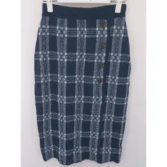 ◇ ◎ NATURAL BEAUTY BASIC タグ付 ロング タイト ナロー ニット スカート サイズM ネイビー系 レディース  【1203170005403】