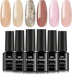 TOMICCA ジェルネイル カラージェル 6色セット 8ml 初心者用 ヌードとラメシリーズ(ヌード＆ラメシリーズ,  8ミリリットル (x 6))