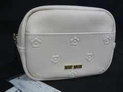■新品■未使用■ MARY QUANT マリークヮント レザー ポーチ マルチケース 小物入れ レディース アイボリー系 DJ8551