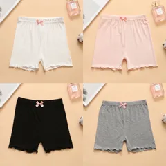 女の子 チラ見え防止 3分パンツ 夏用オーバー スパンツ  4枚