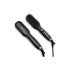 Aliliy ストレートブラシ ヘアアイロン ヒートブラシロン 【3000万マイナスイオン/120～200℃ 9段階温度調整 /潤いとつやのある髪 ヘアケア ブラシアイロン 60分自動オフ LED】 ヘアアイロン 軽量 コンパクト 持ち運び便利 電熱ヘアブ 0
