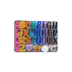 Evergarden シリコンモールド 手書き風 アルファベット いぬ ねこ ハート ほし パーツ付きアルファベット レジン アクセサリー パーツ イヤリング ピアス キーホルダー シャカシャカ シリコン モールド キャンドル アロマストーン 石膏 手作り 1