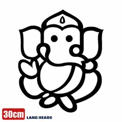 車 ステッカー 30cm 神様 ガネーシャ インド 象 ヒンドゥー教給油口 おもしろ バイク かっこいい カー用品 かわいい シール おしゃれ 転写式 黒 送料無料 st2062-30