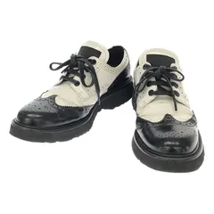 PRADA プラダ 厚底ウイングチップ レザーシューズ ブラック/ホワイト PRADA 厚底 ウィングチップ レザー シューズ