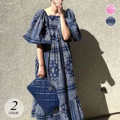 リゾート風 ワンピース レディース ロングワンピース 春 夏 ドレス 半袖ワンピース レトロ 柄 おしゃれ きれいめ 可愛い 韓国ファッションhanged05