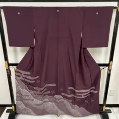 色留袖 正絹 七宝繋ぎ 鳥 五つ紋 比翼 袷 着物 MK-481