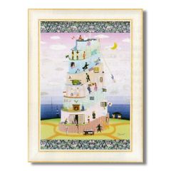 ★ なかのまりの『バベルdeフジヤマ』複製画・風景画　塔　建物・複製画