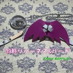 フトアゴヒゲトカゲ用羽飾りハーネス&リード ドラゴン
