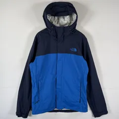 古着 ザ・ノースフェイス THE NORTH FACE ナイロンジャケット パーカー アウトドア ツートンカラー ワンポイント フルジップ S  ブルー メンズ