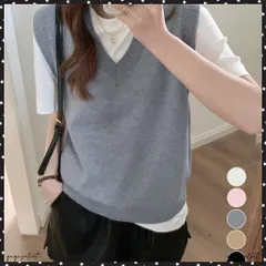 ニットベスト Vネック 重ね着 春秋冬 レディース ニットジレ ノースリーブ ニットトップス ベストセーター きれいめ オフィスカジュアル 大人 プルオーバー 人気着やせニット 無地シンプルベスト 韓国ファッション服