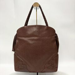 ★M13 IBIZA イビザ レザー ハンドバッグ 留め具金具 マグネットタイプ 内側・外側チャック収納あり ブラウン レディース メンズ バッグ 鞄