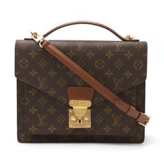 LOUIS VUITTON ルイ ヴィトン モノグラム モンソー28 セカンドバッグ ハンドバッグ ビジネスバッグ 2WAY ショルダーバッグ 鍵欠品 M51185