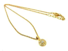 ■美品■ NINA RICCI ニナリッチ ロゴモチーフ ラインストーン ネックレス ペンダント アクセサリー レディース ゴールド系 DE7443