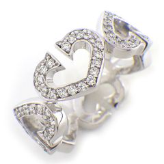 カルティエ Cartier リング C ハート フル パヴェ ダイヤモンド K18WG 7.5号 / #48 【中古】