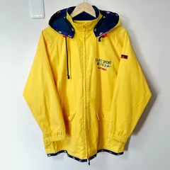 (^w^)b BEVERLY HILLS POLO CLUB ビバリーヒルズポロクラブ ジップアップ ジャケット パーカー フーディ 80s 90s ヴィンテージ ロゴ刺繍 BHPC SPORT カジュアル アウトドア アウター イエロー 黄 メンズ サイズL