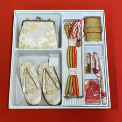 ms24107-6 七五三 5〜3歳 はこせこセット 草履 バッグ 筥迫 女の子 白　ピンク