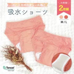 ★在庫限り大特価!!★ 吸水ショーツ 【2枚組】 布ナプキン 吸水 おりもの 女性 安心 おしゃれ 可愛い 下着 レディース 吸収型 漏れない ムレない パンツ ナプキン不要 ショーツ 吸水サニタリー フェムケア サニタリーショーツ 生理  送料無料
