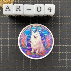 방수 스티커 스피츠 스테인드 글라스 풍 개 AR-4