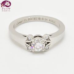 Cartier カルティエ ソリテール バレリーナ リング ダイヤモンド 0.24ct PT950 45 約5号 3.92g 箱 ケース ピンキーリング