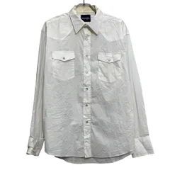 Wrangler 長袖 無地シャツ ラングラー L ホワイト ポケット ウェスタン 古着卸 アメリカ仕入 a611-6952のサムネイル