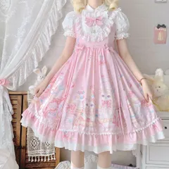新品未使用 ネコちゃん柄ジャンパースカート♪女子会にぴったりロリータファッション