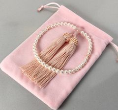 かわいい！初めてのお念珠にも 淡水真珠 ピンク色房 念珠 数珠 全ての宗派可能