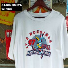 SAGINOMIYA WINGS United Sports 90s USA製 デッドストック Tシャツ XLサイズ バレーボール チーム 白 ホワイト 10664