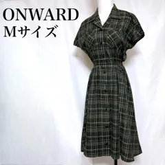 ミスオンワード 半袖シャツワンピース ワンピ 膝丈 チェック柄 昭和レトロ 古着 used in Japan