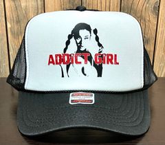 ADDICT GIRL ② トラッカーメッシュキャップ　新品未使用　ホワイト×ブラック