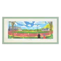 絵画 平和の競技場(L) はりたつお ベム x HUTCH インテリア 妖怪人間ベム みなしごハッチ コラボ アート かわいい 額入り プレゼント 部屋 飾る アートフレーム ギフト 壁飾り 癒し フレーム付 新築祝い 結婚御祝 LLサイズ 