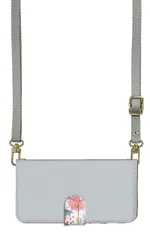 iPhone 16 ケース 手帳型 アイフォン16 スマホケース スマホショルダー レザー ストラップ 花柄 大理石 薔薇 かわいい 調節可能 130cm  カラー06