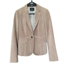 Z156723区 フェイクスエード テーラードジャケット ピンクベージュ グレージュ アウター レディース 38