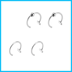 [雲見] フェイクピアス 口ピ 四個入り ノンホールピアス リップピアス リング リップカフ 口ピアス フェイク ステンレス 耳 鼻ピ ピアス穴不要