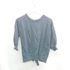 ◇ ⊂ BAYFLOW ベイフロー 七分袖 ニット セーター サイズ2 ネイビー レディース E  【1410100035236】